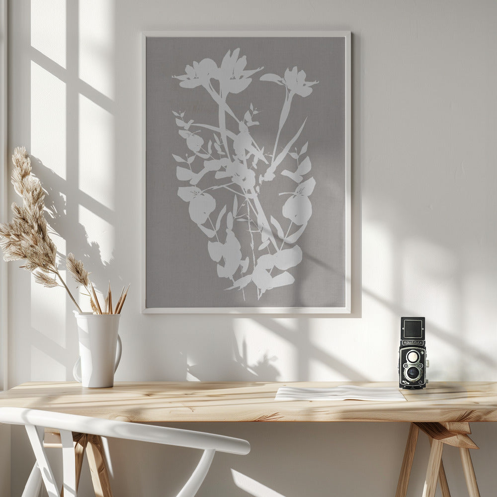 Artwork- Botanical Illustration 6-24X36inches-In White Floating Frame