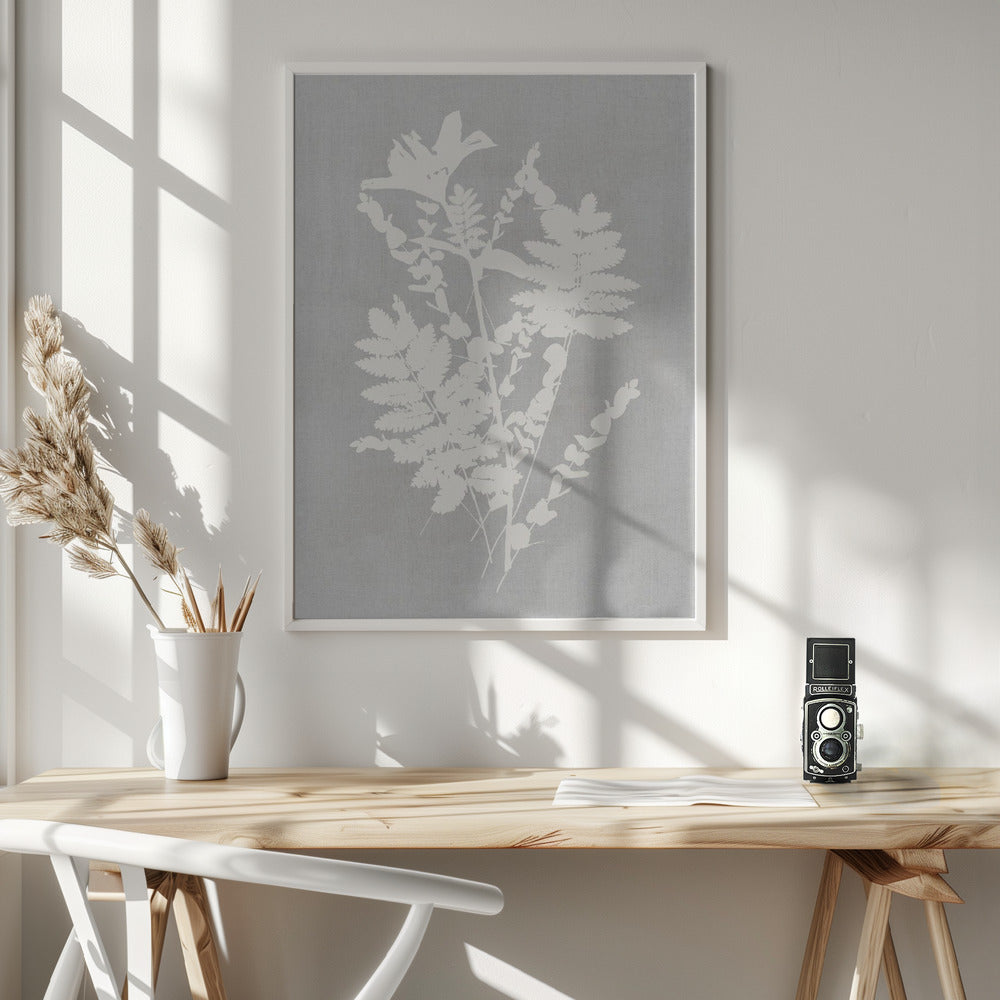 Artwork- Botanical Illustration 10-24X36inches-In White Floating Frame