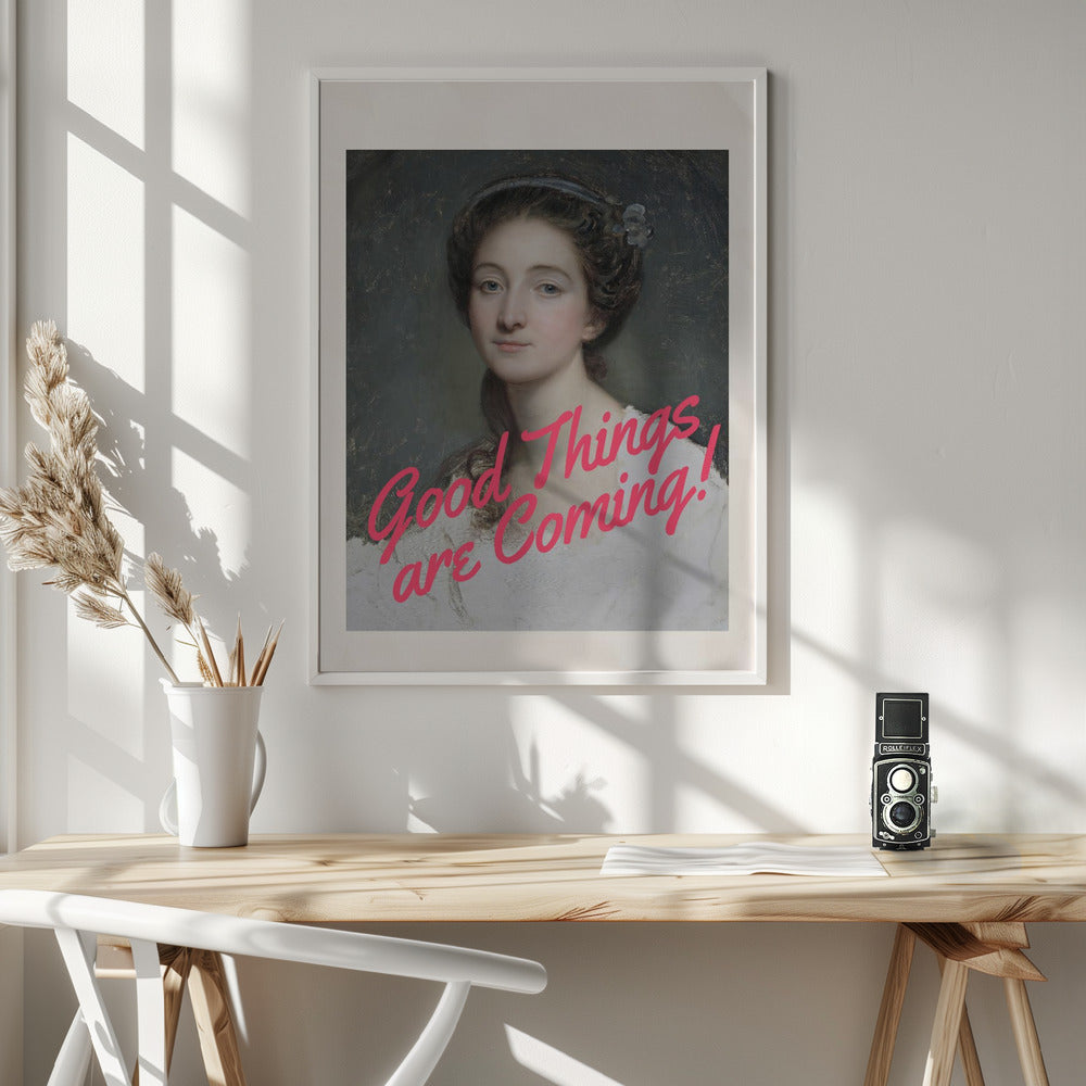canvas prints Good Things Are Coming!36X48inches- White Frame