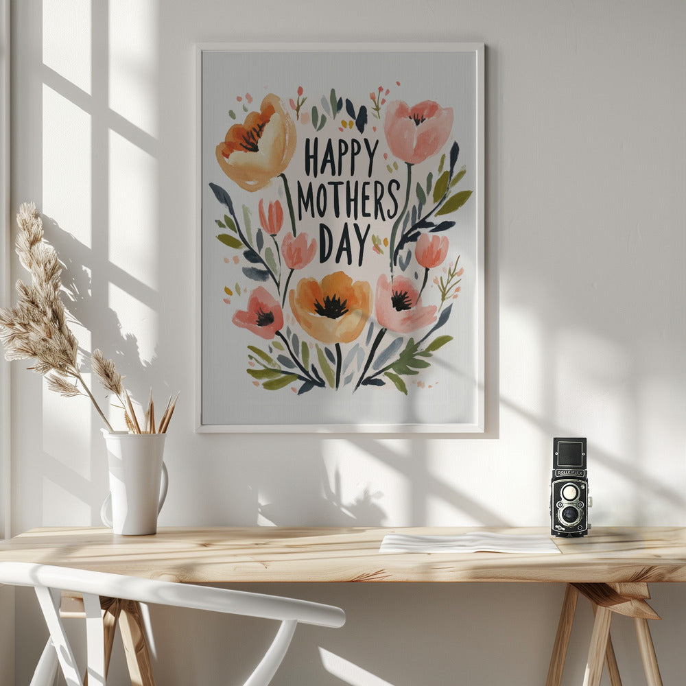 canvas prints Happy Mothers Day36X48inches- White Frame