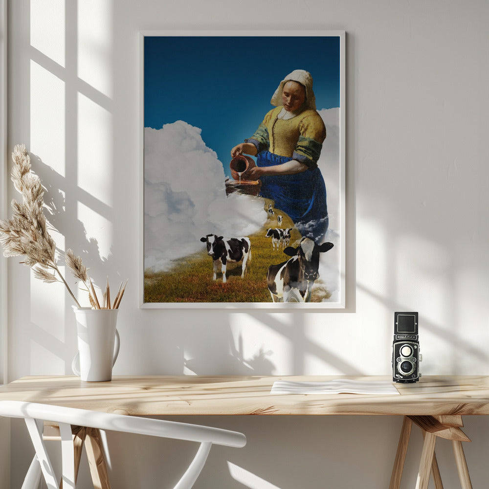 canvas prints Release the Milk36X48inches- White Frame