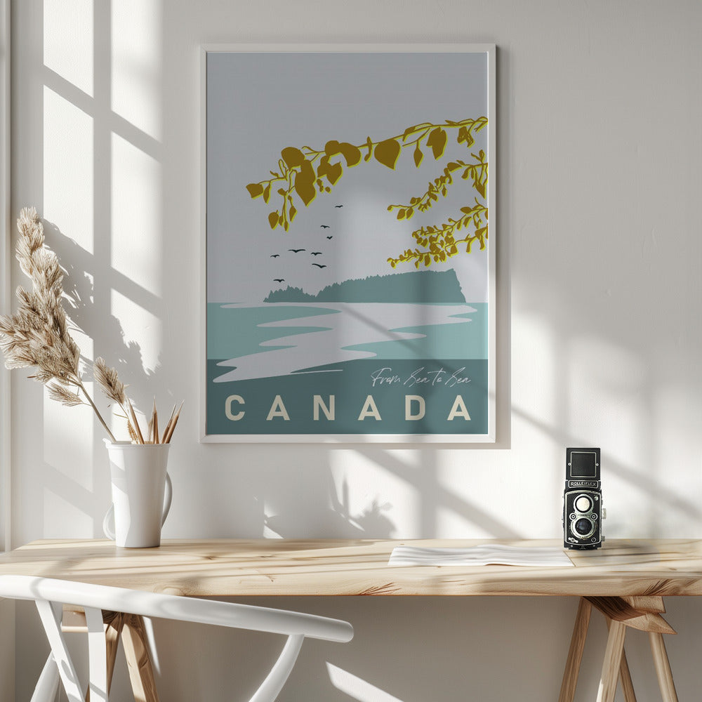 Wall art mellow anticipation Canadian Lakeland-36X48inches-In White Floating Frame