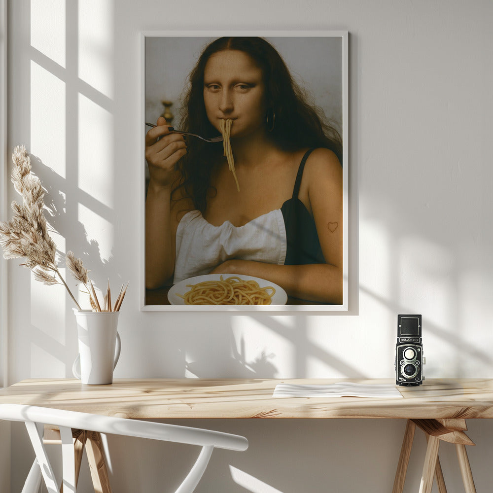 canvas prints Parody of the Mona Lisa36X48inches- White Frame