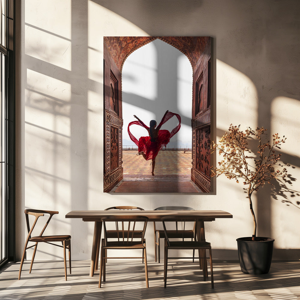 Taj Mahal's Heart- Wall Artwork In Black Floating Frame