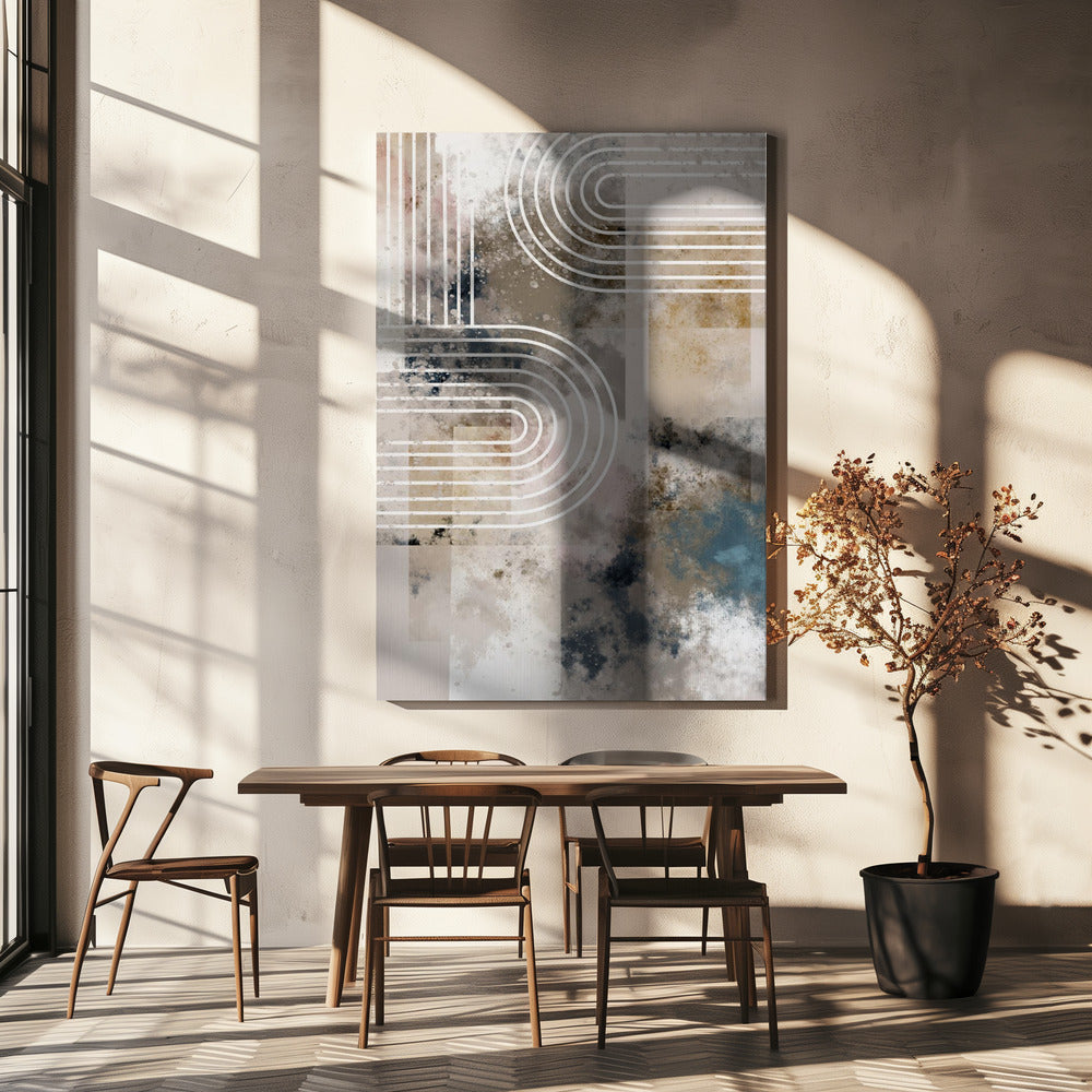 Archs Splash Wall Artwork In White Floating Frame