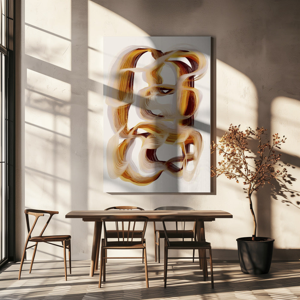 Caramel Wall Artwork In White Floating Frame