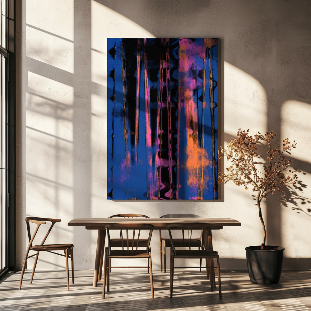 Time Machine (Blue) Wall Artwork In White Floating Frame