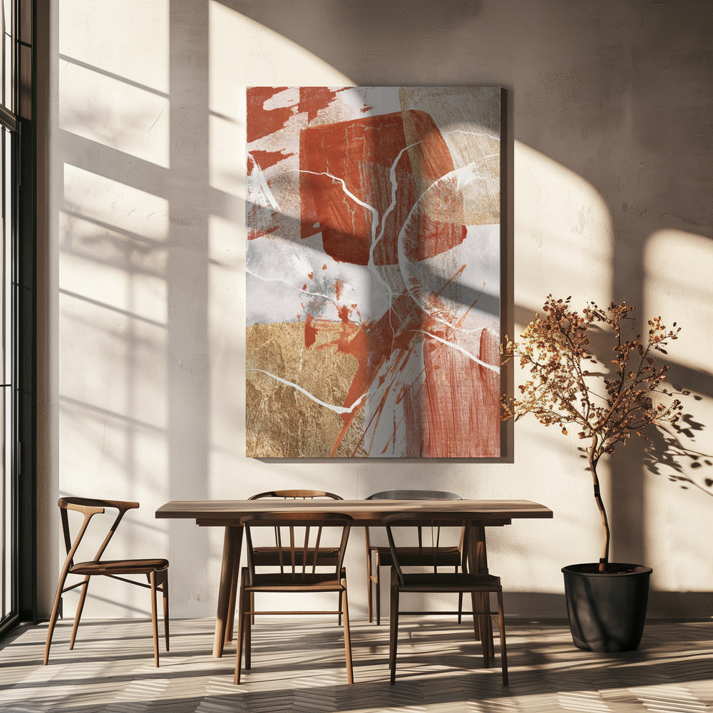 Golden globe 2 Wall Artwork In White Floating Frame
