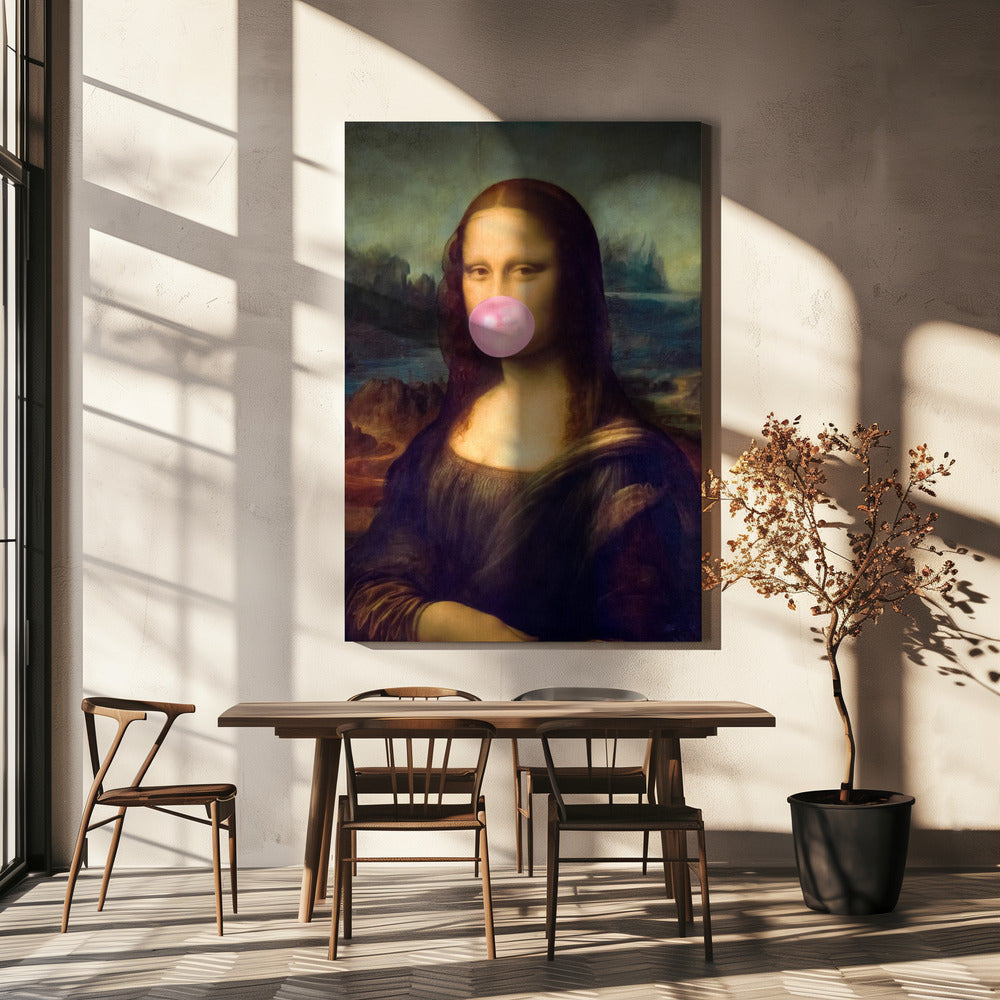 Mona Lisa Bubble Gum Wall Artwork Gallery Wrapped (Ready to Hang)