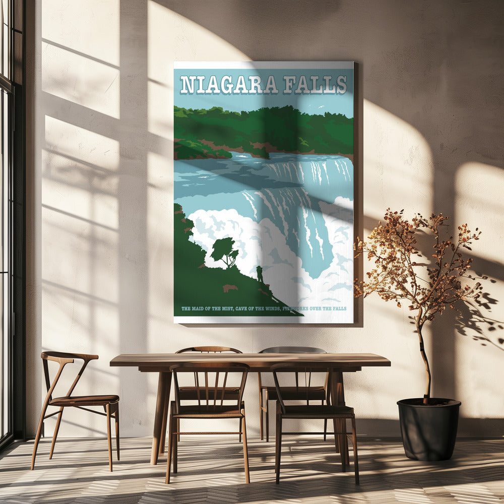 Wall art Niagara FallsTravel Print-36X48inches-In Black Floating Frame