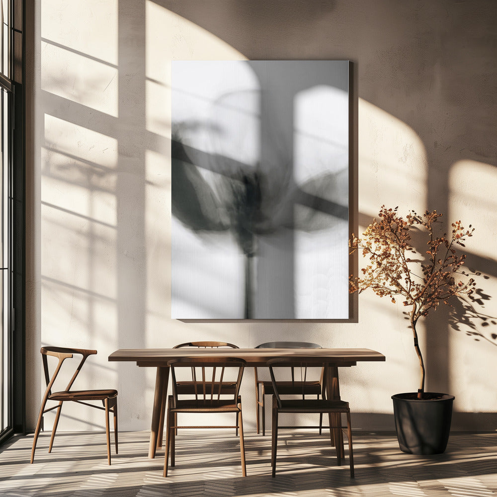 Artwork- Mono Tulip-24X36inches-In Black Floating Frame