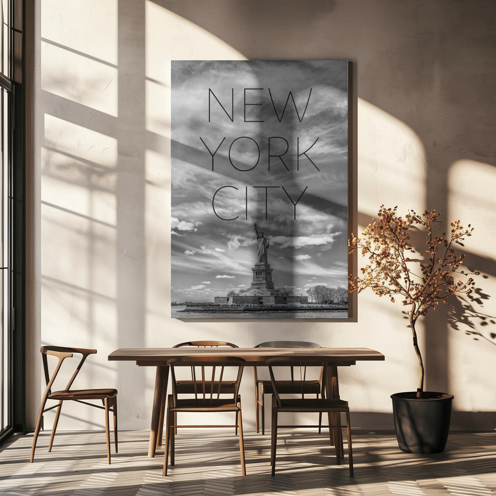 Wall art NYC Statue of Liberty | Text & Skyline