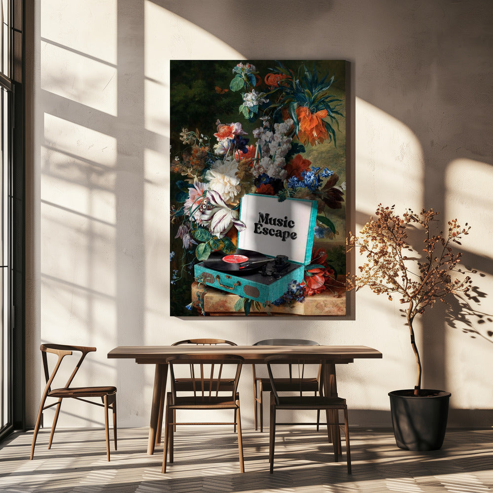 Music Escape- Wall Artwork In Black Floating Frame