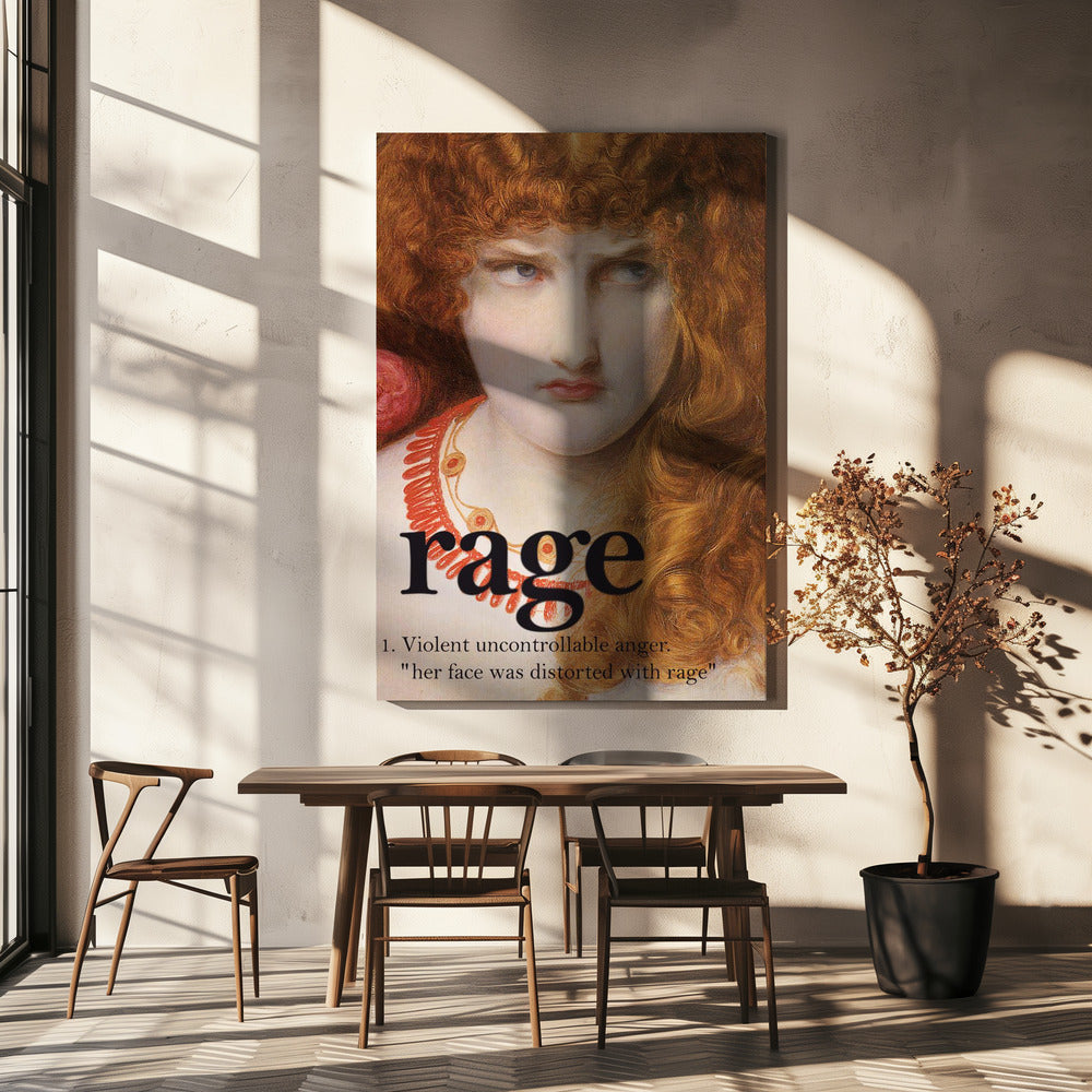 canvas prints Rage Girl36X48inches- Black Frame