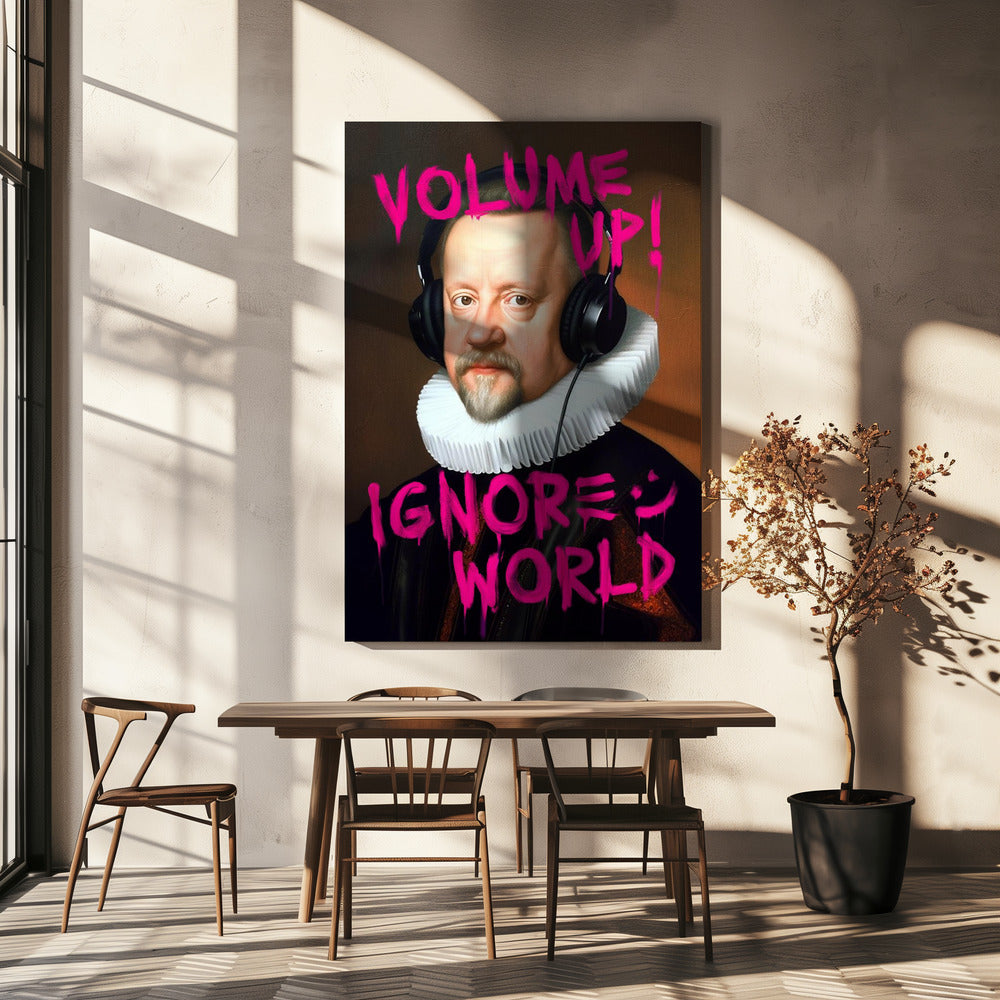 Volume Up Wall Artwork In Black Floating Frame