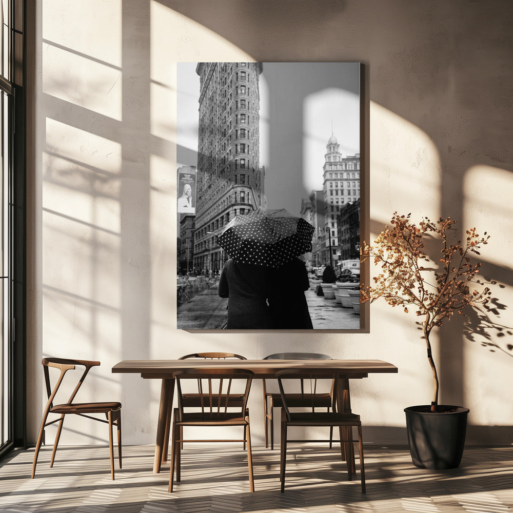 canvas prints Flatiron Rainy Day Ii.36X48inches- Black Frame