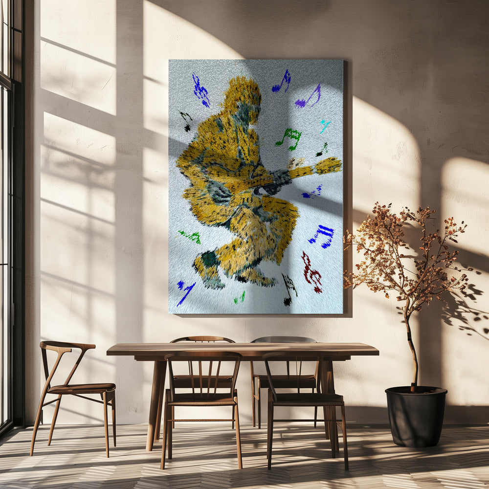 Guitarist Music Notes Wall Artwork Gallery Wrapped (Ready to Hang)