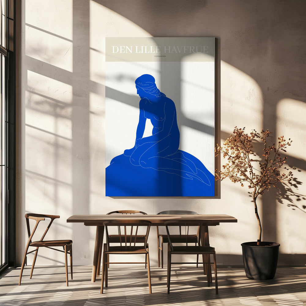 Den lille havfrue Wall Artwork In White Floating Frame