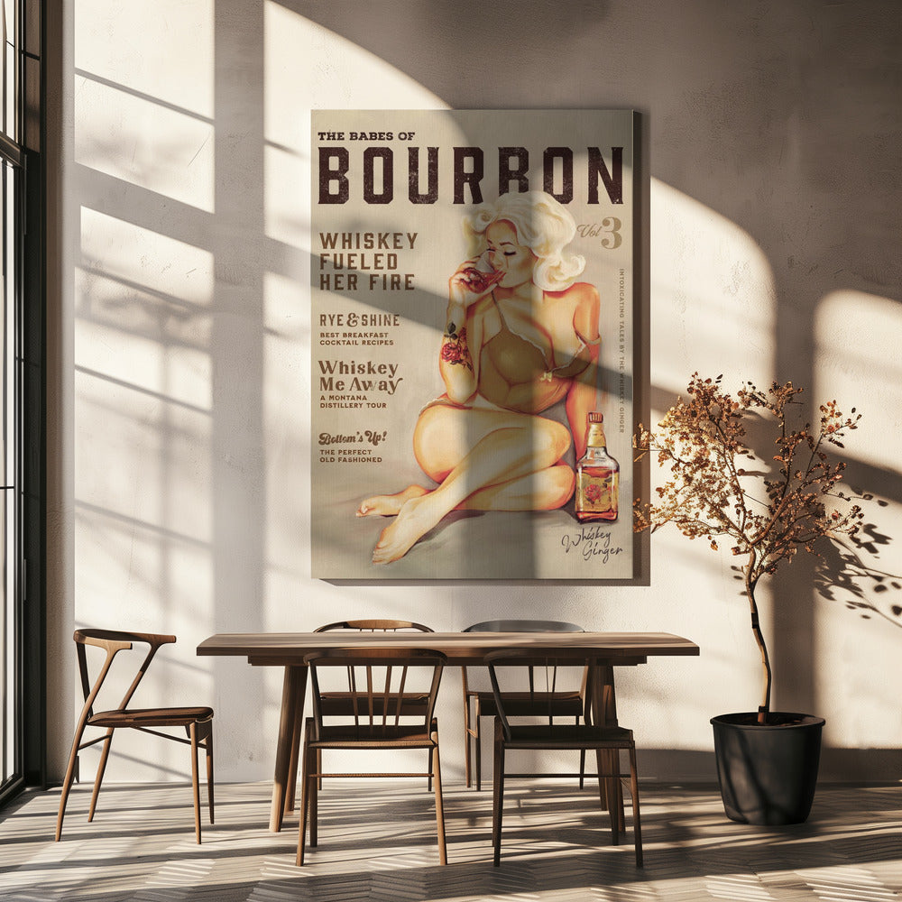 Babes of Bourbon Vol 3 Sexy Vintage Pin Up Girl Drinking Whiskey