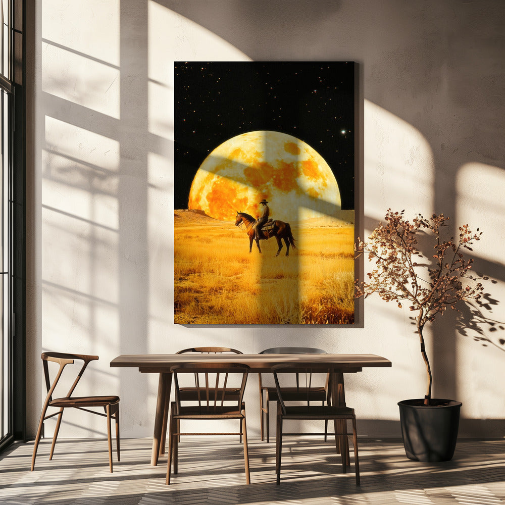 Artwork Lunar Cowboy36X48inches- Black Frame