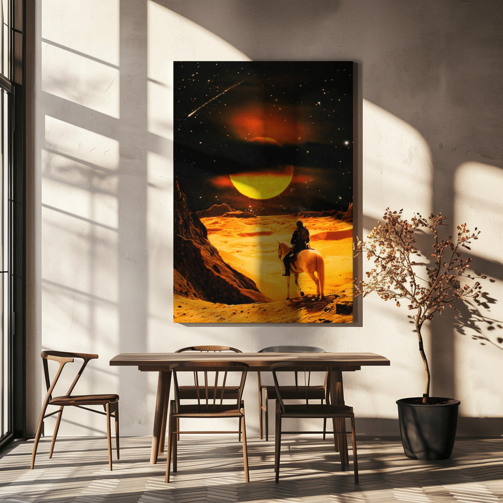 Artwork Western Space Adventure36X48inches- Black Frame
