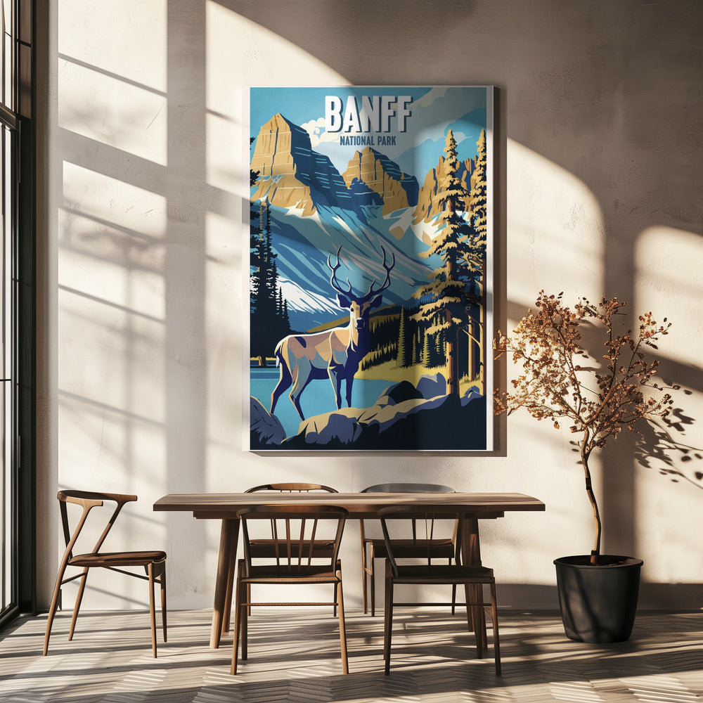 Wall art Banff National Park-36X48inches-In Black Floating Frame