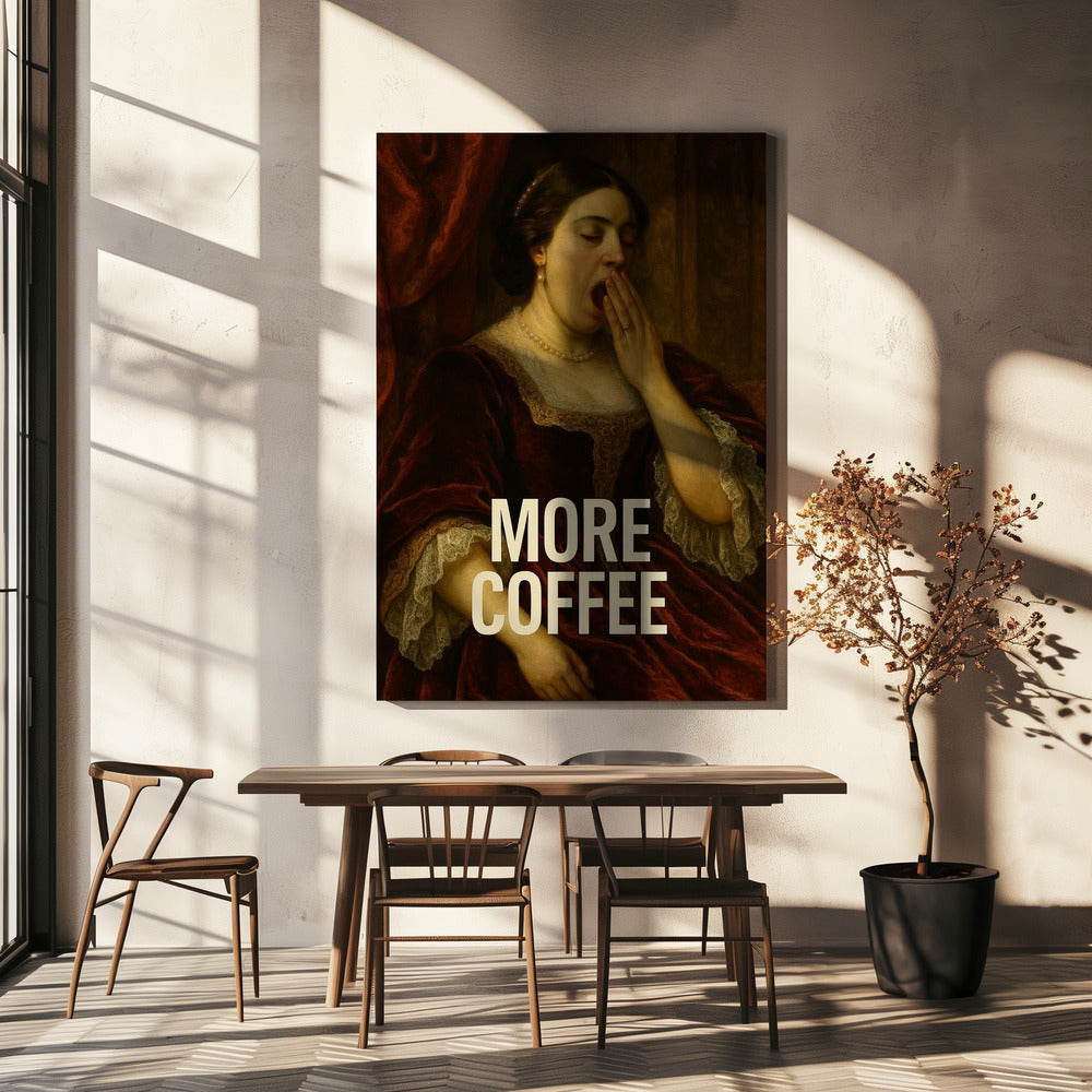 canvas prints Yawning for Coffee36X48inches- Black Frame