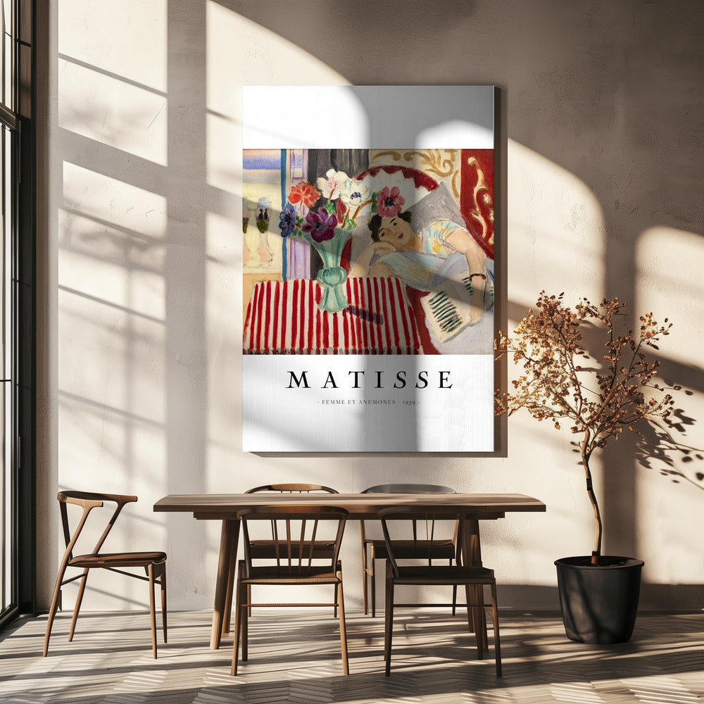 Artwork Femme Et Anémones Matisse -inches
