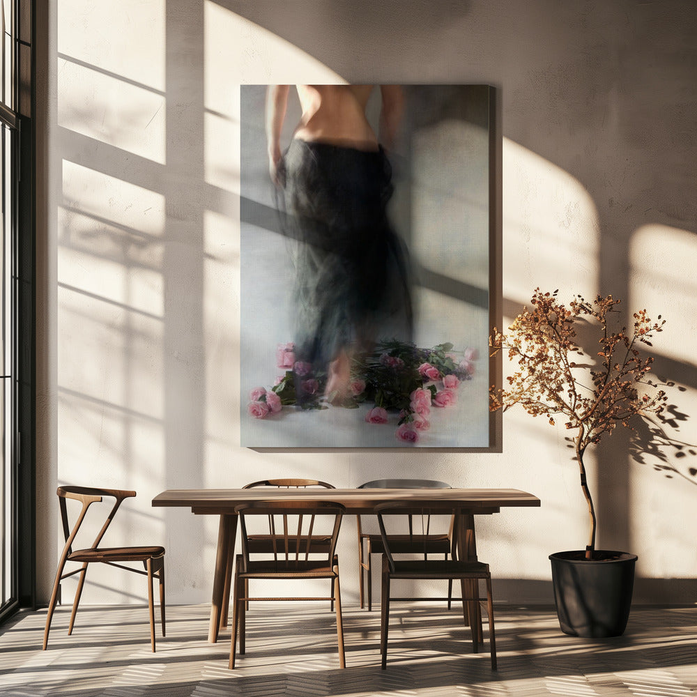 Four Dozen Roses l Wall Artwork In White Floating Frame