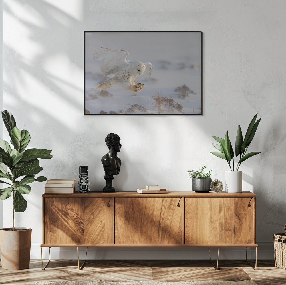 Wall art Landing-48X36inches-In White Floating Frame