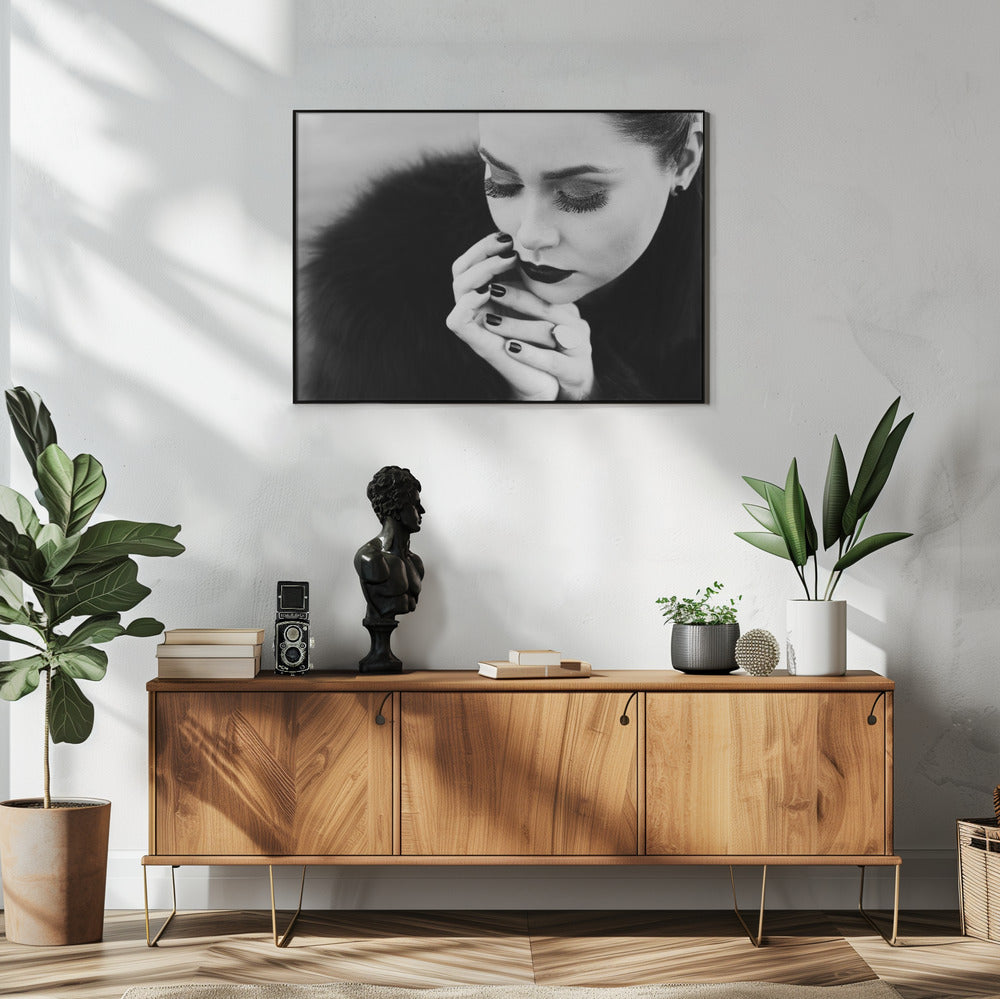 Artwork- between fingers-36X24inches-In Black Floating Frame