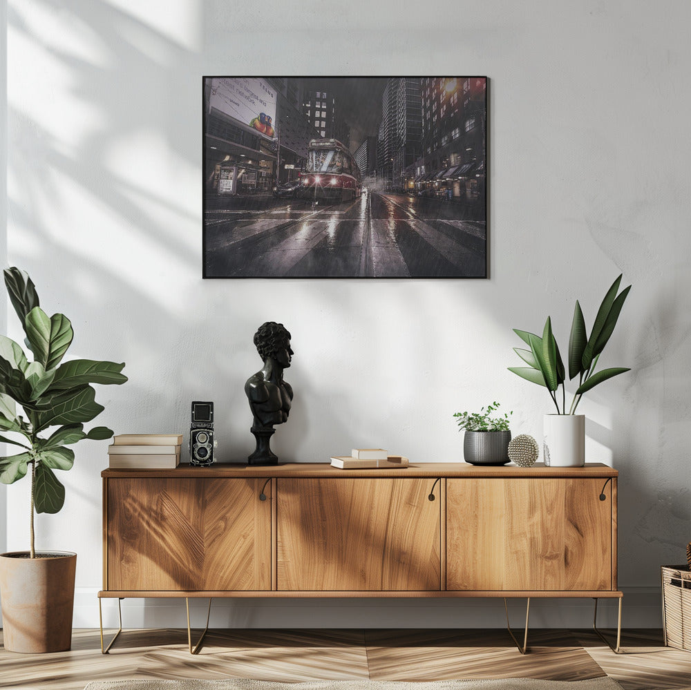 Street Stories - Toronto Wall Artwork In White Floating Frame