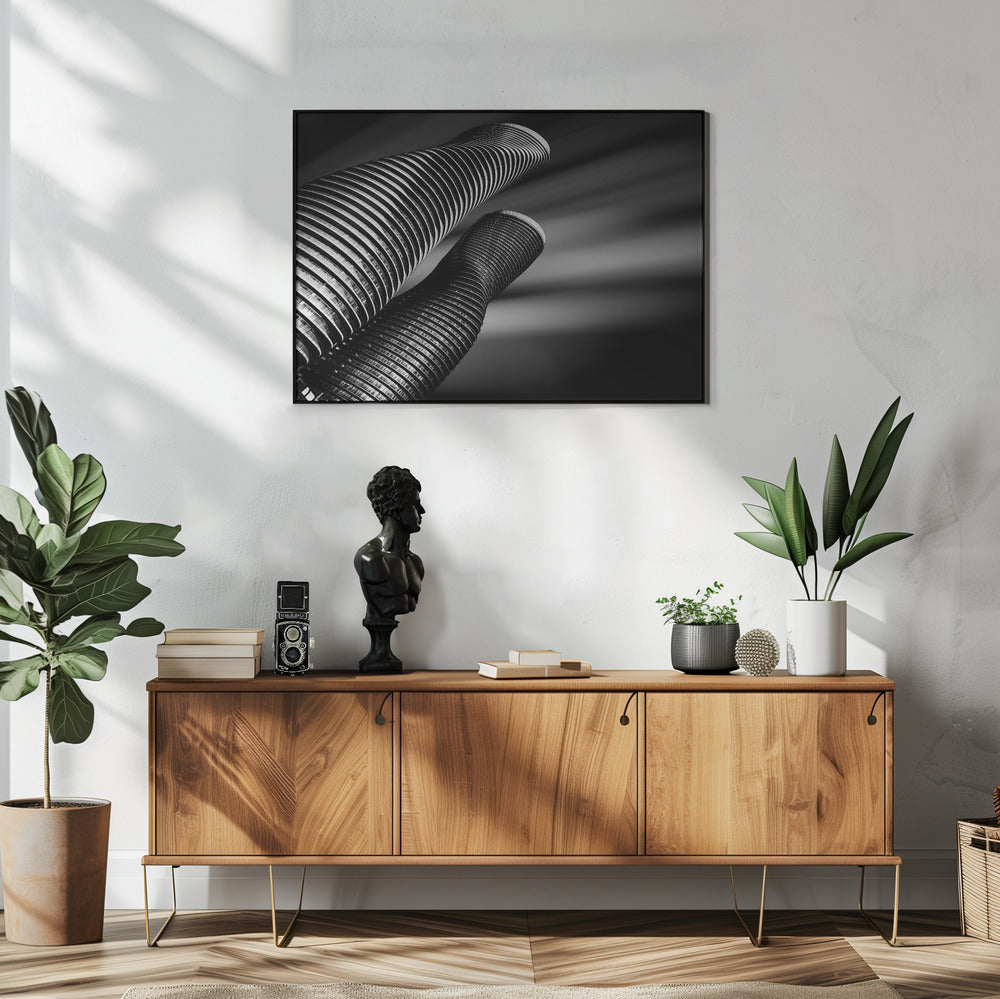 Twisted Towers Mississauga Wall Artwork In White Floating Frame