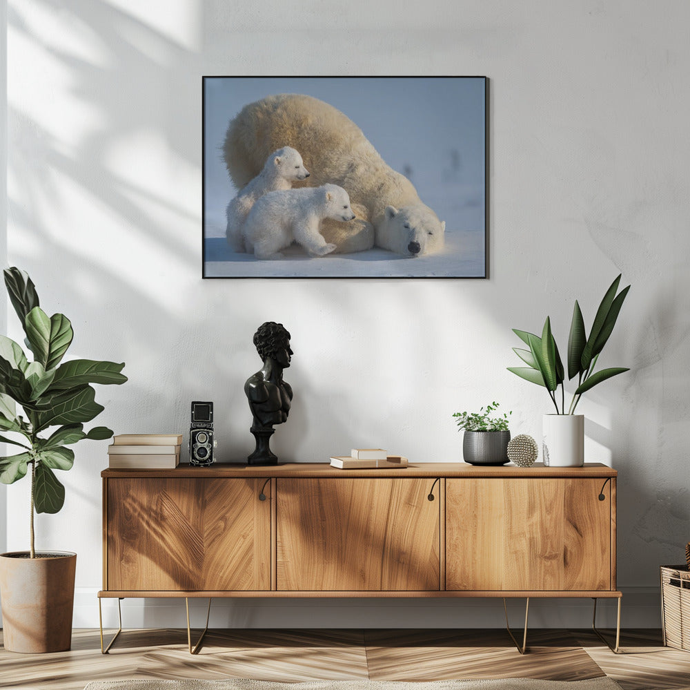 Artwork Mum, Play together48X36inches- White Frame