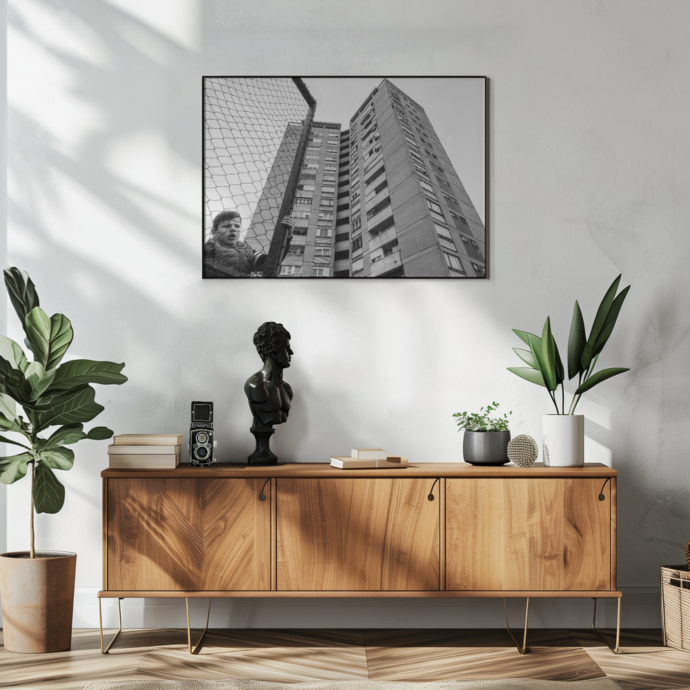 Artwork- The boy behind the fence-48X36inches-Gallery Wrapped (Ready to Hang)