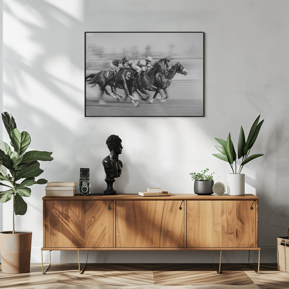 Artwork- Horse Racing @ Queen's Plate-48X36inches-Gallery Wrapped (Ready to Hang)