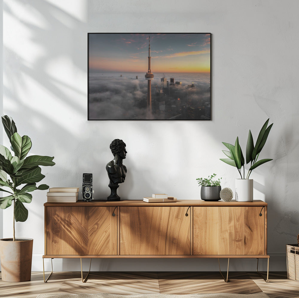 Like a sword. Toronto Wall Artwork In White Floating Frame