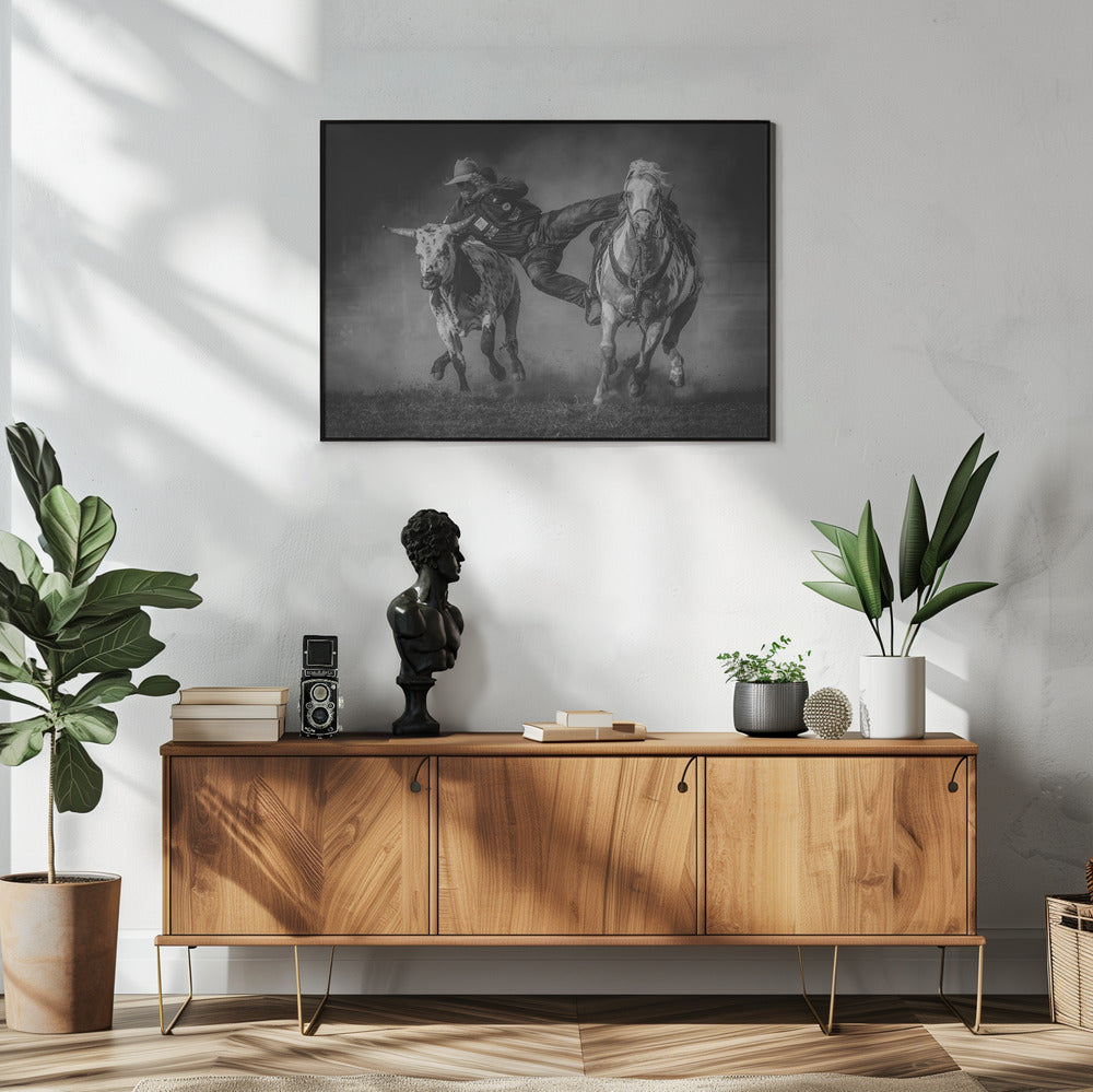 Grabbing Wall Artwork In White Floating Frame
