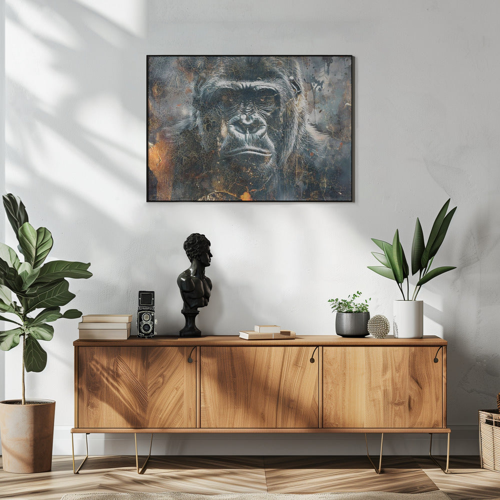 Animal Vintage Art Illustration Wallart 04 Wall Artwork In White Floating Frame
