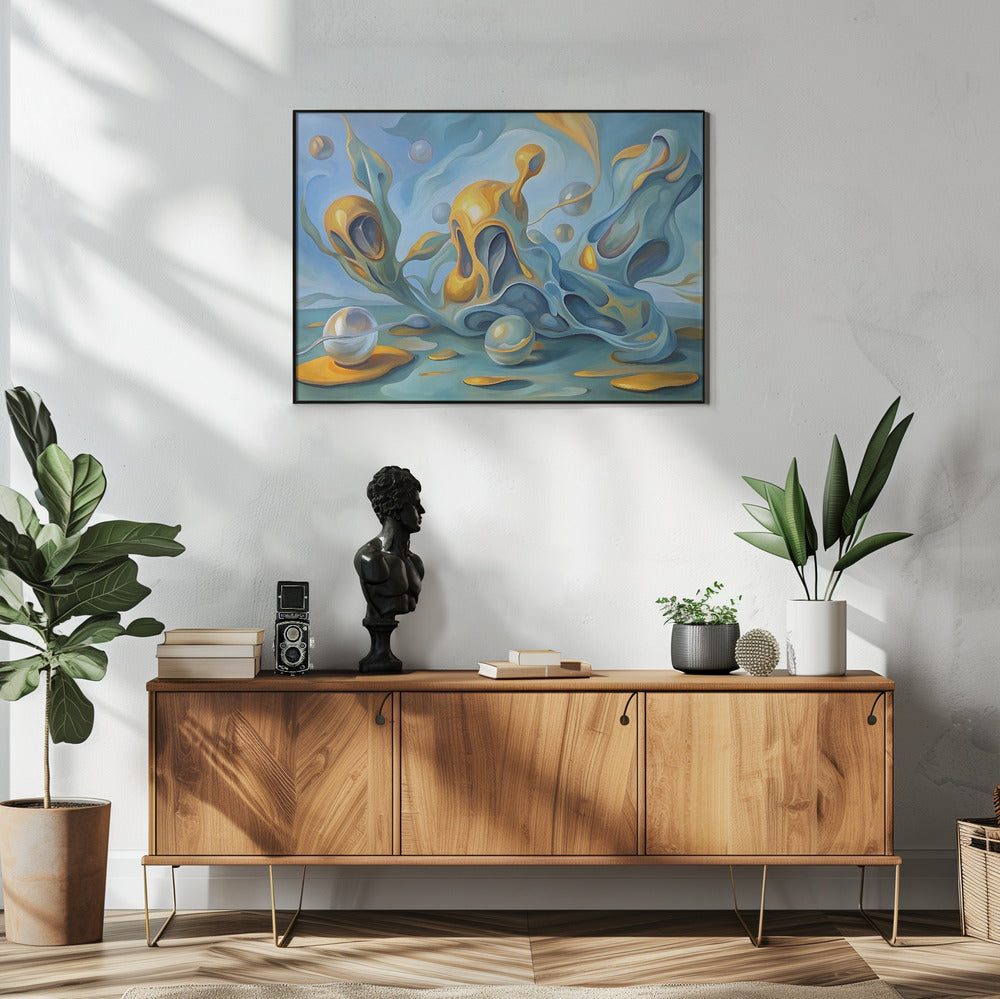 Artwork Liquid Dreamscape48X36inches- White Frame