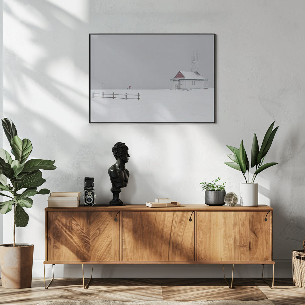 Guild House on the beach I-Wall Art In White Floating Frame-48X36inches