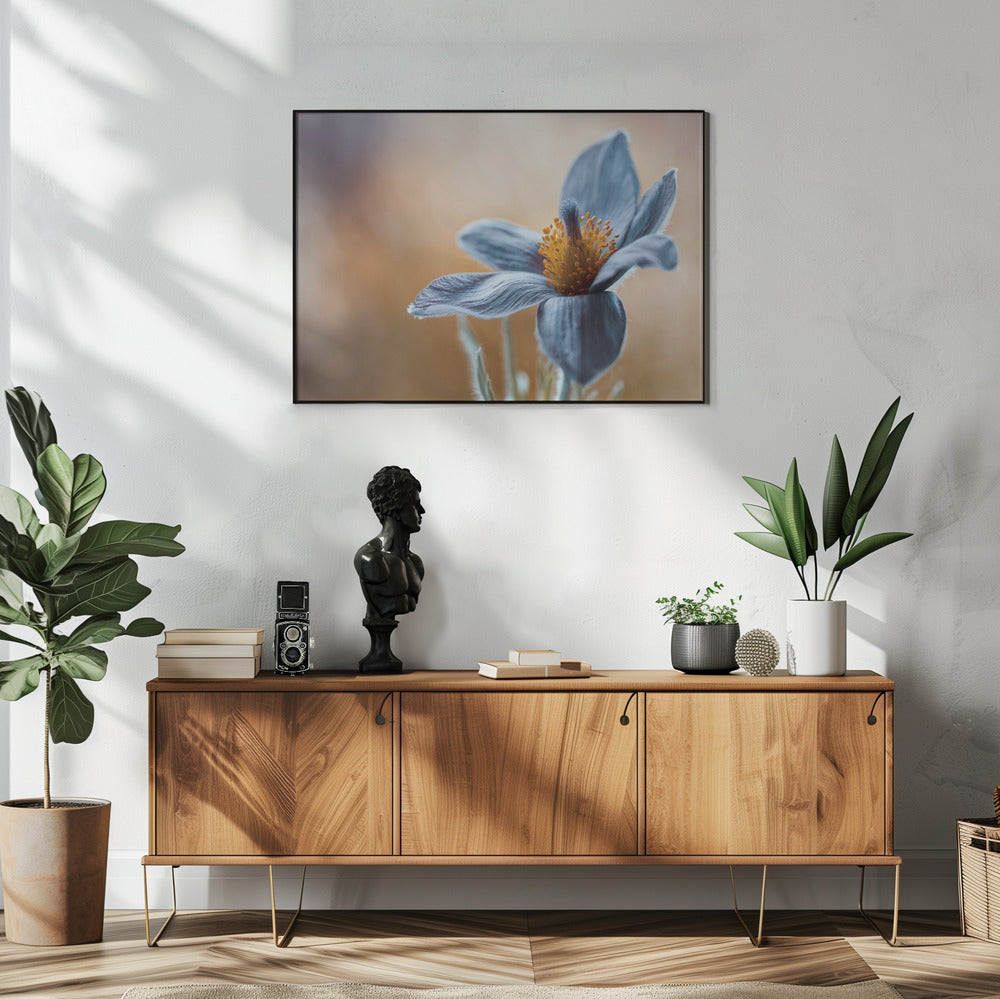 Artwork Pasque. Floral48X36inches- White Frame