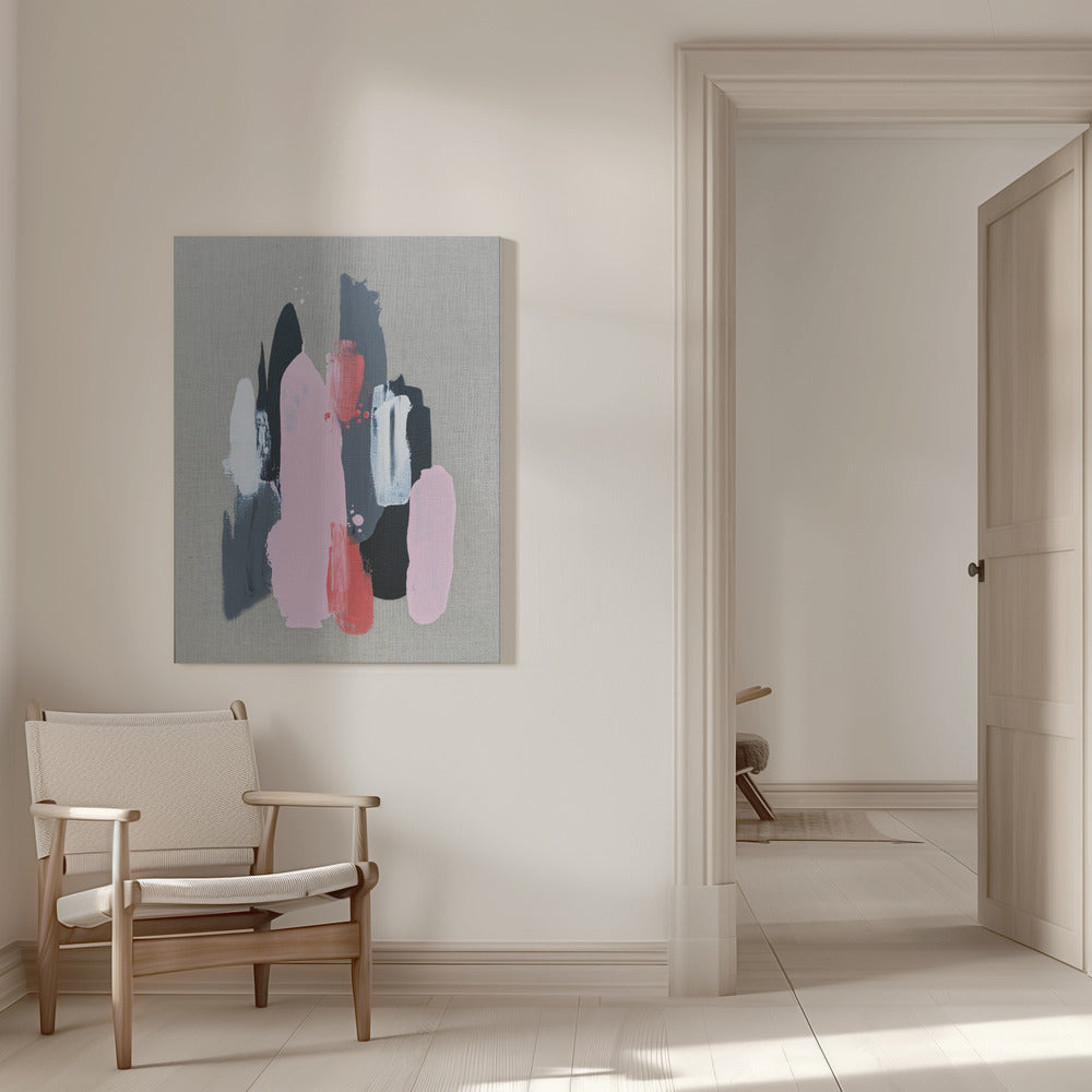 Pink Black and Grey 1 Wall Artwork 0
