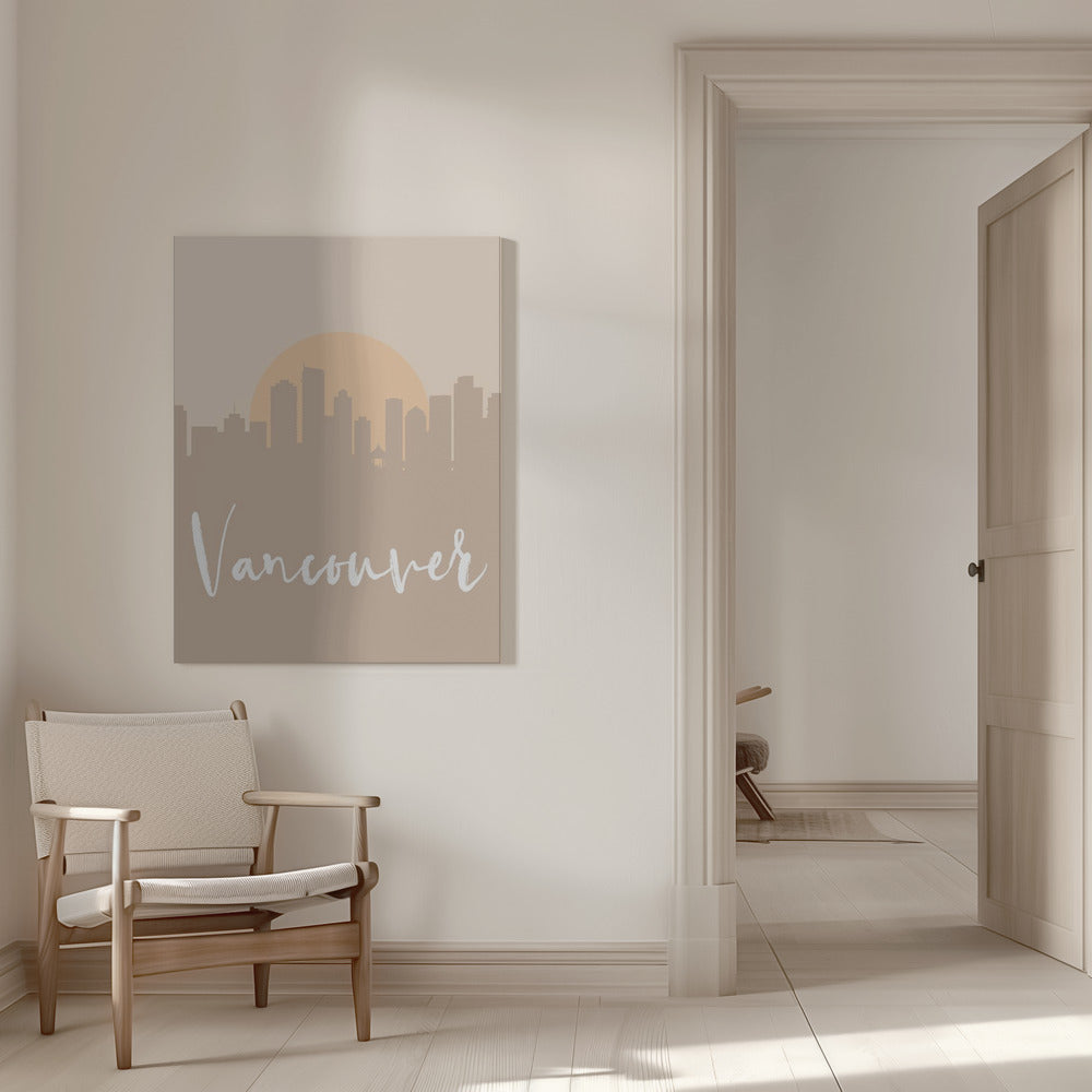 Wall art Skyline Earth Tone 2 98-16X20inches-In White Floating Frame