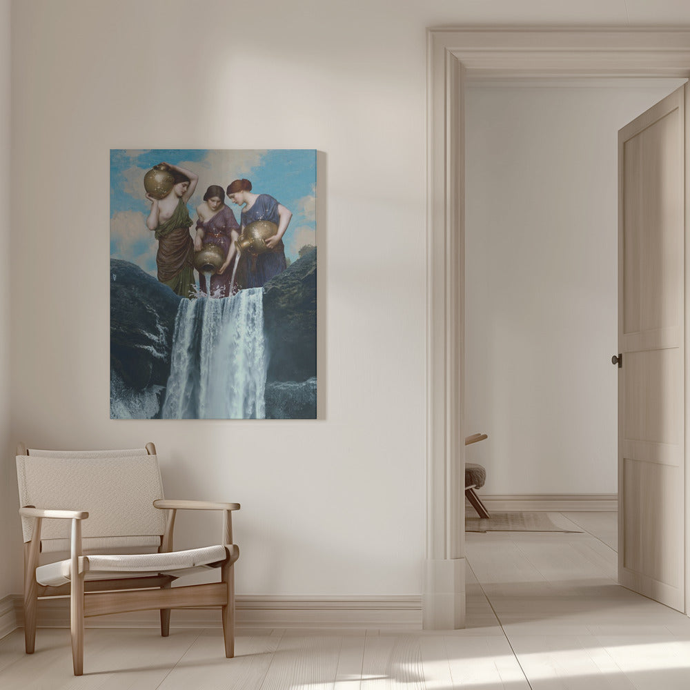 canvas prints Magic Waterfall16X20inches- White Frame