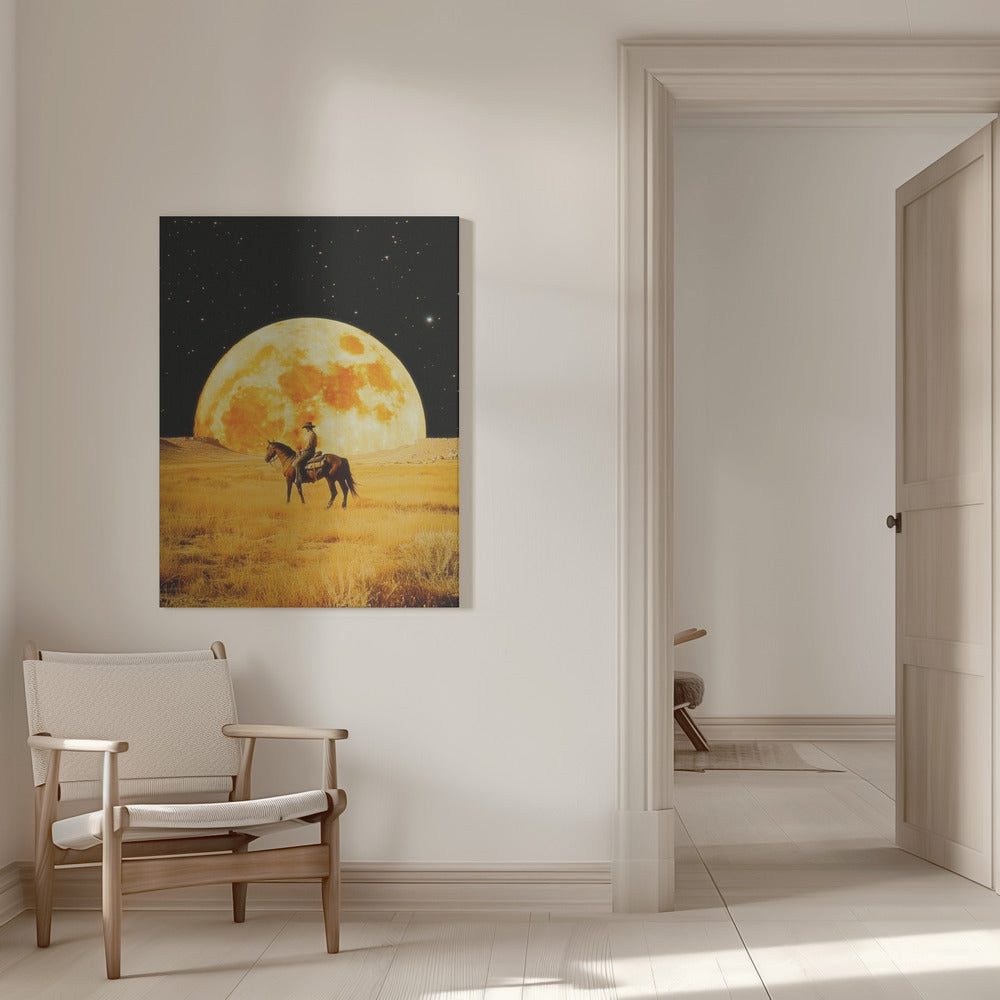 Artwork Lunar Cowboy16X20inches- White Frame