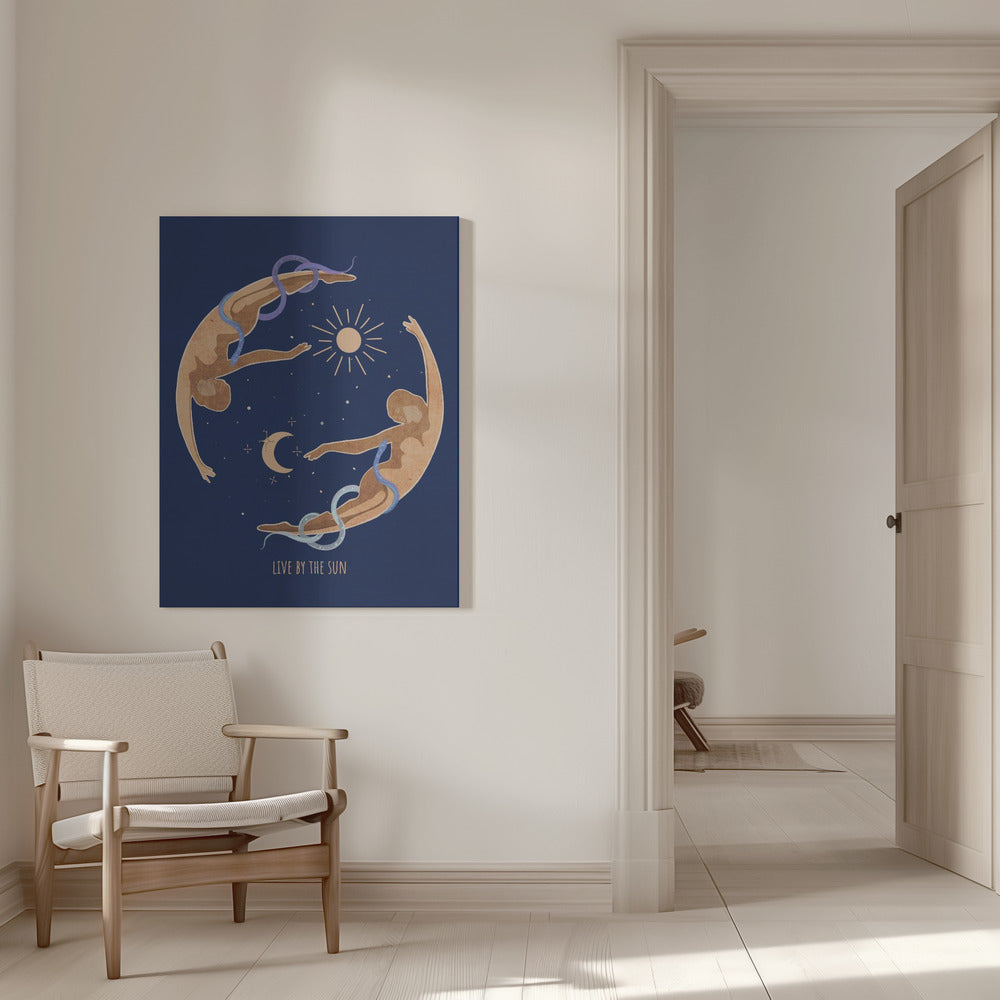 canvas prints Spiritual Feminine Energy, Sun, Moon, Snake, Venus..16X20inches- White Frame