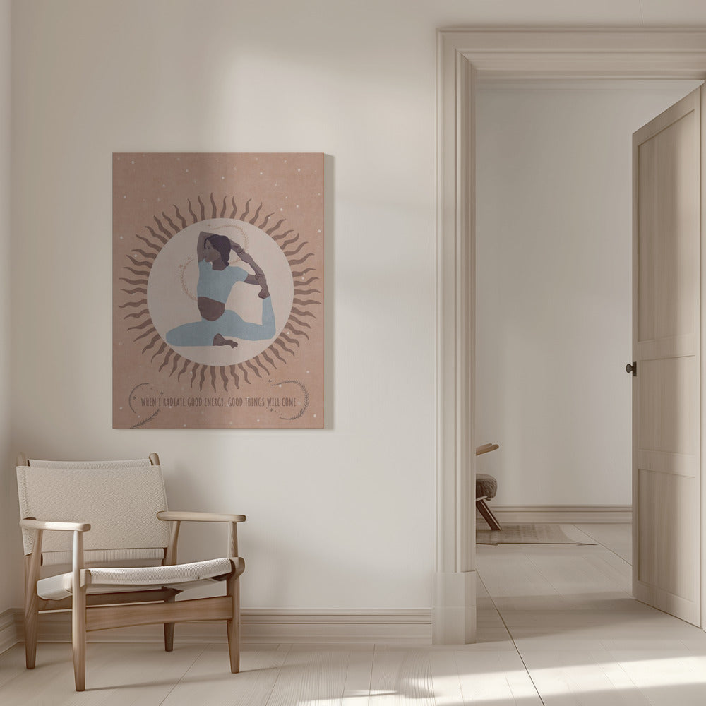 canvas prints Spiritual Feminine Energy, Sun, Moon.16X20inches- White Frame