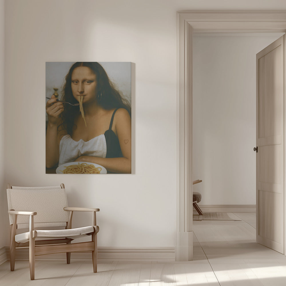 canvas prints Parody of the Mona Lisa16X20inches- White Frame