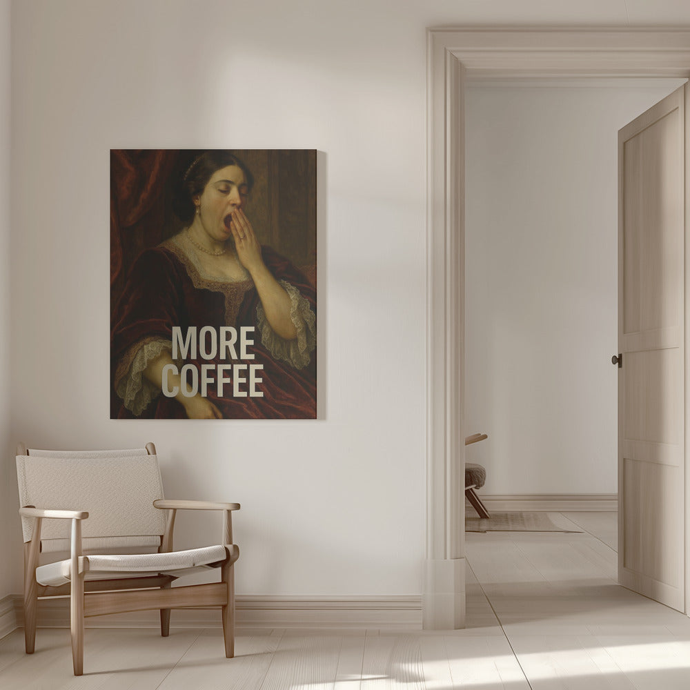 canvas prints Yawning for Coffee16X20inches- White Frame